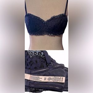 NWOT VS navy blue lace body by Victoria lined balconnet